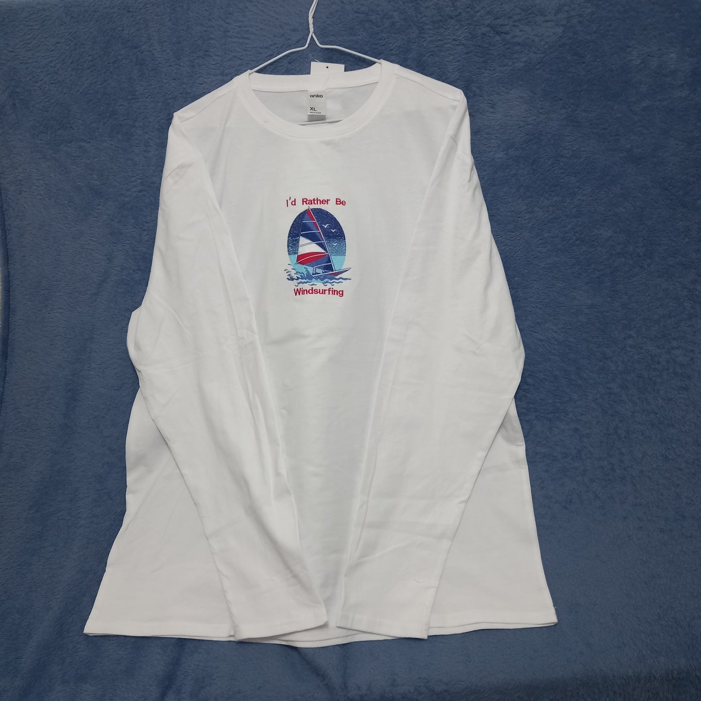 Mens long Sleeve Embroidered Tee