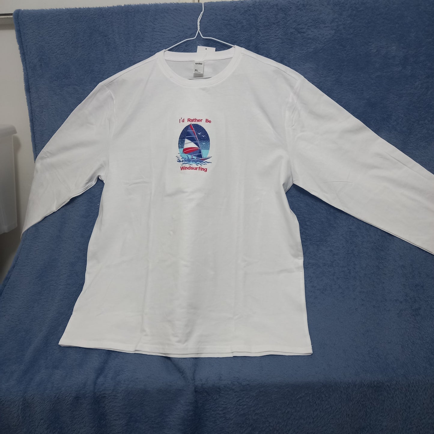 Mens long Sleeve Embroidered Tee