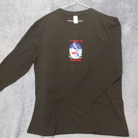 Mens Long Sleeve Embroidered Tee